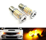 2 pieces of PY21W 581 BAU15s Diffusion Mirror 60 SMD LED Light 18W amber