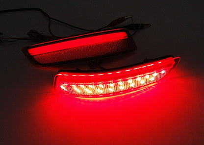 2x LED Bumper Reflector Assembly Red lens Tail Brake Light Red Mazda 3 5 6