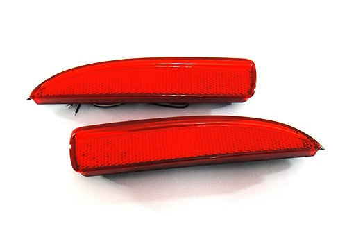 2x LED Bumper Reflector Assembly Red lens Tail Brake Light Red Mazda 3 5 6