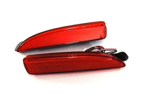 2x LED Bumper Reflector Assembly Red lens Tail Brake Light Red Mazda 3 5 6