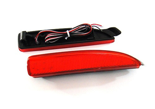 2x LED Bumper Reflector Assembly Red lens Tail Brake Light Red Mazda 3 5 6
