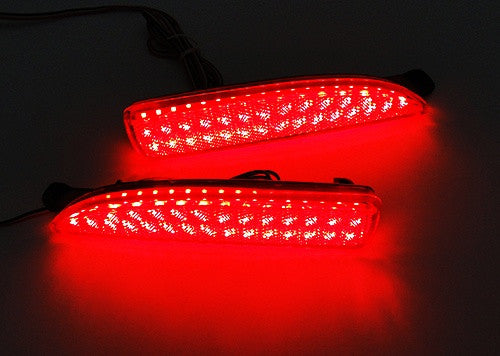 2x LED Bumper Reflector Assembly Red lens Tail Brake Light Red Mazda 3 5 6