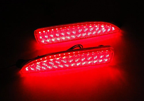 2x LED Bumper Reflector Assembly Red lens Tail Brake Light Red Mazda 3 5 6