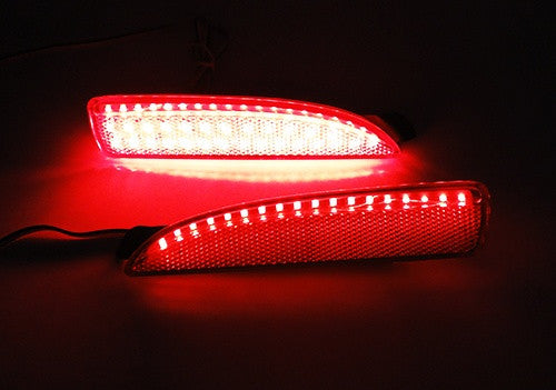 2x LED Bumper Reflector Assembly Red lens Tail Brake Light Red Mazda 3 5 6