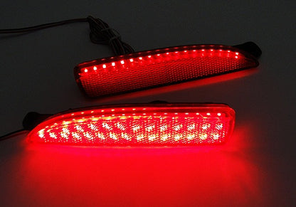 2x LED Bumper Reflector Assembly Red lens Tail Brake Light Red Mazda 3 5 6