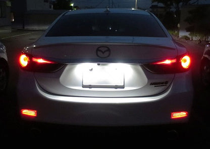 2x LED Bumper Reflector Assembly Red lens Tail Brake Light Red Mazda 3 5 6