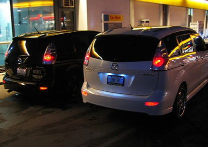 2x LED Bumper Reflector Assembly Red lens Tail Brake Light Red Mazda 3 5 6