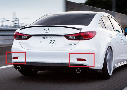 2x LED Bumper Reflector Assembly Red lens Tail Brake Light Red Mazda 3 5 6