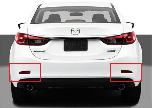 2x LED Bumper Reflector Assembly Red lens Tail Brake Light Red Mazda 3 5 6