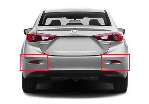 2x LED Bumper Reflector Assembly Red lens Tail Brake Light Red Mazda 3 5 6