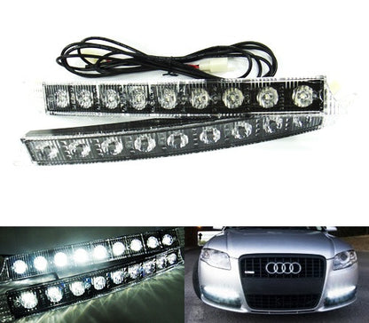 Universal Audi style 9 LED Daytime Running Light Daylight / DRL Fog Lamp