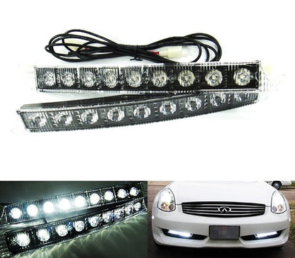 Universal Audi style 9 LED Daytime Running Light Daylight / DRL Fog Lamp