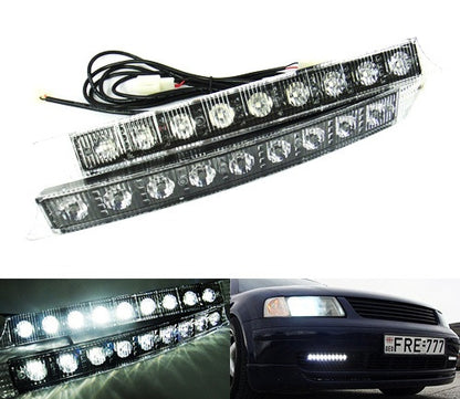 Universal Audi style 9 LED Daytime Running Light Daylight / DRL Fog Lamp