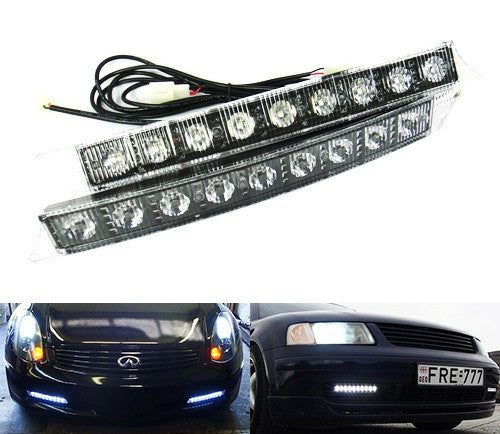 Universal Audi style 9 LED Daytime Running Light Daylight / DRL Fog Lamp