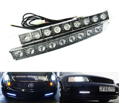 Universal Audi style 9 LED Daytime Running Light Daylight / DRL Fog Lamp