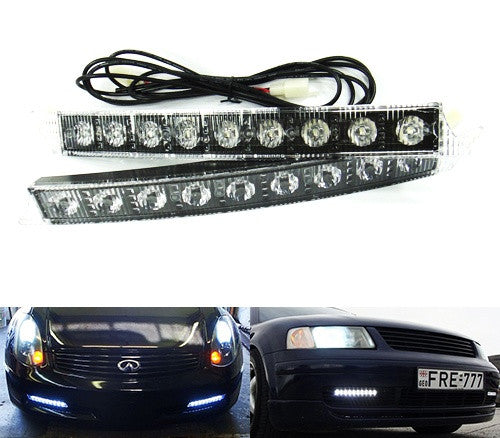 Universal Audi style 9 LED Daytime Running Light Daylight / DRL Fog Lamp