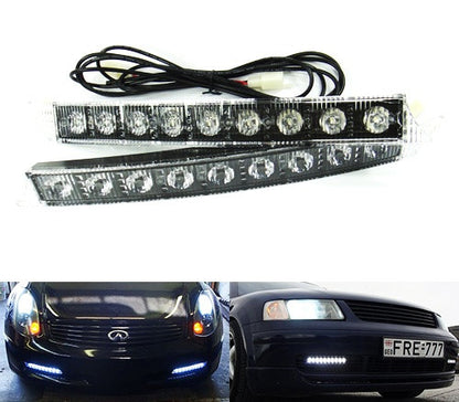 Universal Audi style 9 LED Daytime Running Light Daylight / DRL Fog Lamp