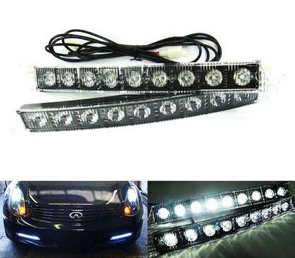 Universal Audi style 9 LED Daytime Running Light Daylight / DRL Fog Lamp