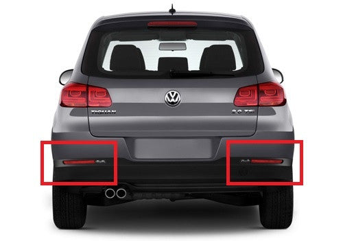 2x LED Bumper Reflector Red lens Tail Brake Light lamp Red 2008-15 Volkswagen Tiguan