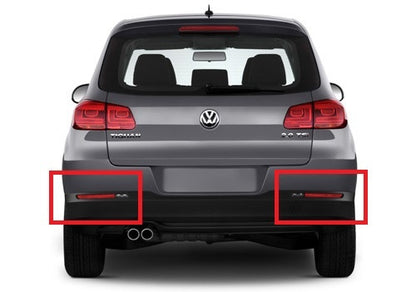 2x LED Bumper Reflector Red lens Tail Brake Light lamp Red 2008-15 Volkswagen Tiguan