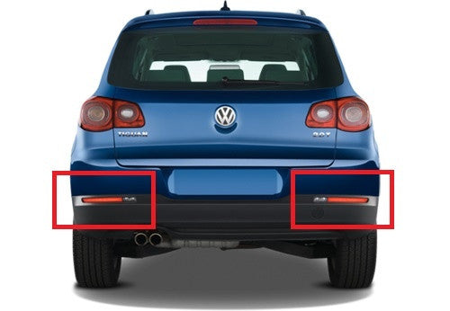 2x LED Bumper Reflector Red lens Tail Brake Light lamp Red 2008-15 Volkswagen Tiguan