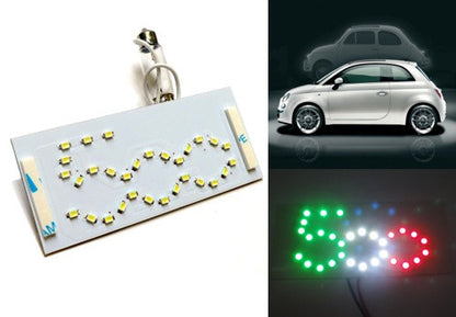 New Fiat 500 Interior 30 SMD LED Dome Map Light Panel Italian color
