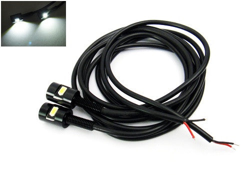 2 pieces of Bolt-On black Screw SMD LED License Plate Light Lamp white
