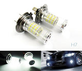 2 pieces of H7 (499) Diffusion Mirror 60 SMD LED Light 18W white