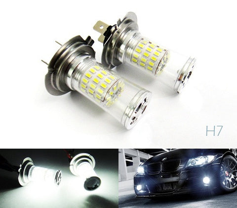 2 pieces of H7 (499) Diffusion Mirror 60 SMD LED Light 18W white