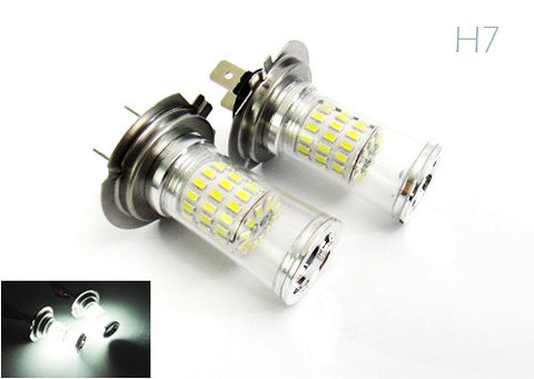 2 pieces of H7 (499) Diffusion Mirror 60 SMD LED Light 18W white