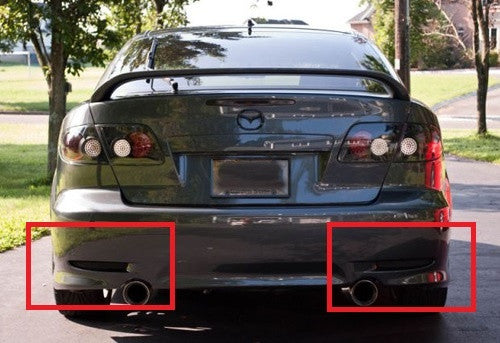 2x LED Bumper Reflector Black Smoked lens Tail Brake Light lamp Red 03-08 Mazda6 Mazda 6
