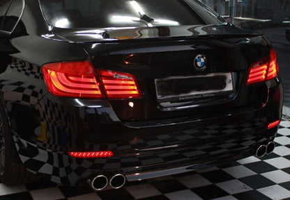 2x LED Bumper Reflector Black Smoked lens Tail Brake Light lamp Red 2010+ BMW 5-series F10 F18