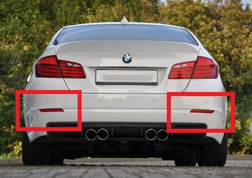 2x LED Bumper Reflector Black Smoked lens Tail Brake Light lamp Red 2010+ BMW 5-series F10 F18