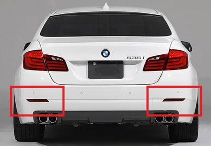 2x LED Bumper Reflector Black Smoked lens Tail Brake Light lamp Red 2010+ BMW 5-series F10 F18