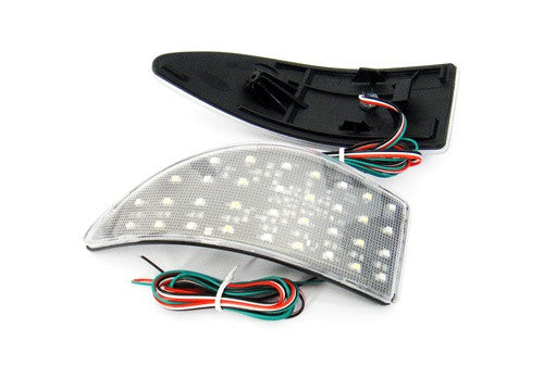 2x LED Bumper Reflector Clear lens Tail Brake Light Red Backup lamp White 2006-13 Lexus IS 250 350