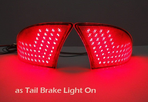 2x LED Bumper Reflector Red lens Tail Brake Light lamp Red XE30 2013+ Lexus IS 250 350