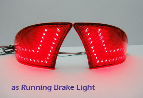 2x LED Bumper Reflector Red lens Tail Brake Light lamp Red XE30 2013+ Lexus IS 250 350