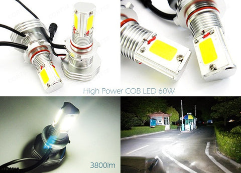 2 pieces of 9006 HB4 High Power COB LED HeadLight Fog Light bulb 60W white