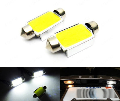 2x 6W High Power COB LED 37mm C5W 6418 Error Free Festoon bulb white