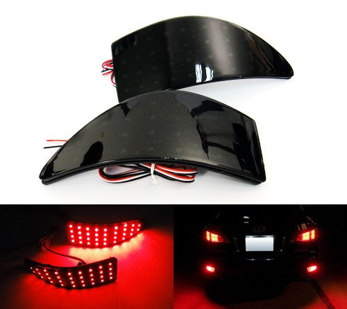 2x LED Bumper Reflector Black Smoked lens Tail Brake Light lamp Red XE20 2006-13 Lexus IS 250 350