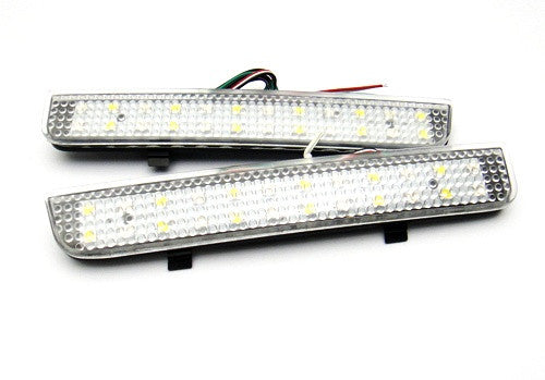 2x LED Bumper Reflector Clear lens Tail Brake Light Red Backup lamp White L322 Range Rover LR2