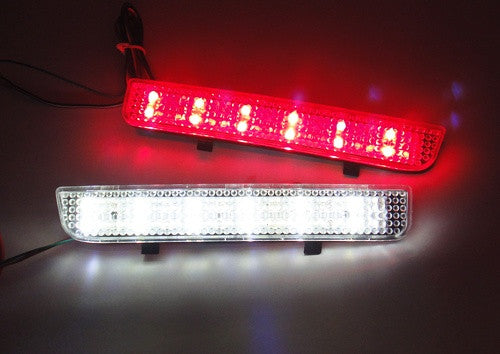 2x LED Bumper Reflector Clear lens Tail Brake Light Red Backup lamp White L322 Range Rover LR2