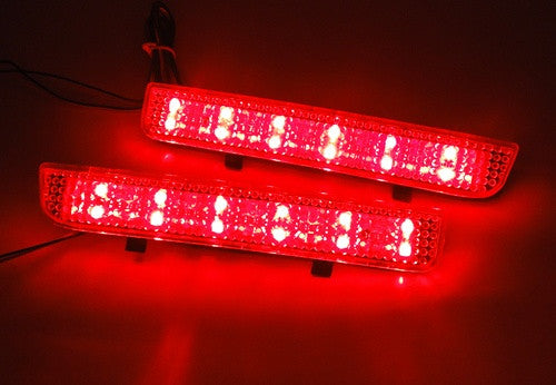 2x LED Bumper Reflector Clear lens Tail Brake Light Red Backup lamp White L322 Range Rover LR2