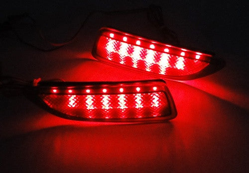 2x LED Bumper Reflector Black Smoked lens Tail Brake Light lamp Red 2011+ CT200h Corolla