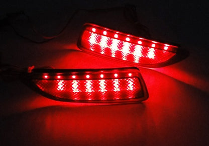 2x LED Bumper Reflector Black Smoked lens Tail Brake Light lamp Red 2011+ CT200h Corolla