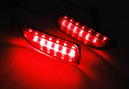 2x LED Bumper Reflector Black Smoked lens Tail Brake Light lamp Red 2011+ CT200h Corolla