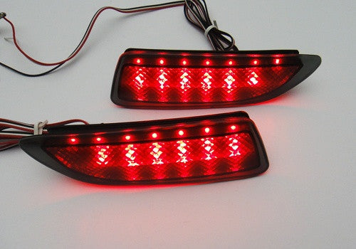 2x LED Bumper Reflector Black Smoked lens Tail Brake Light lamp Red 2011+ CT200h Corolla