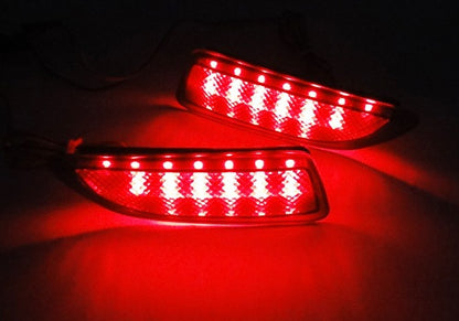 2x LED Bumper Reflector Black Smoked lens Tail Brake Light lamp Red 2011+ CT200h Corolla