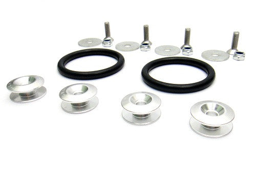 Quick Release Bumper Fender Trunk / Hatch Lid Fastener kit silver