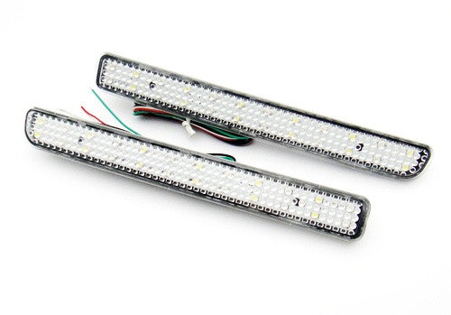 2x LED Bumper Reflector Clear lens Tail Brake Light Red Backup lamp White LR3 LR4 Range Rover Sport
